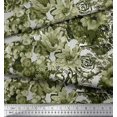 thumbnail image 3 of Soimoi Green Modal Satin Fabric Stripe & Floral Decor Fabric Printed BTY 42 Inch Wide, 3 of 3