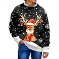 thumbnail image 4 of Men's Christmas Reindeer Snowman Penguin Santa and Snowflakes Sweater,Black,S, 4 of 7