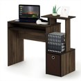 thumbnail image 4 of Furinno Econ Multipurpose Home Office Computer Writing Desk w/Bin, Columbia Walnut/Dark Brown, 12095CWN/DBR, 4 of 4