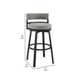 thumbnail image 5 of Ella 30 Inch Modern Outdoor Patio Swivel Bar Stool,  Aluminum, Gray, Black- Saltoro Sherpi, 5 of 9