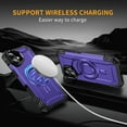 thumbnail image 2 of for iPhone 16 Plus Case Magnetic with Camera Ring Kickstand, Slim Shockproof Military Protecive Wireless Charging Phone Cover Case Compatible with iPhone 16 Plus, Purple, 2 of 7
