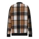 thumbnail image 5 of Chaquetas de Mujer Informales con Cremallera, de Franela A Cuadros, Larga, Holgadas, Ideales para Otoño. Marrón L, 5 of 6