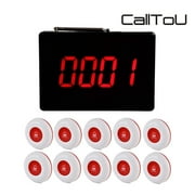 CallToU Wireless Calling System Customers Patient Pager System with 10 PCS Waterproof Call Buttons and 1PC Display Receiver for Restaurant Clinic Nursing Home Caregiver