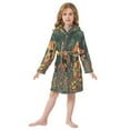 thumbnail image 6 of FORMRS Niños Bathrobe Unisex Hooded Robe Soft Plush Pajamas Sleepwear, Size 10-12T, Forest Mushroom, 6 of 7