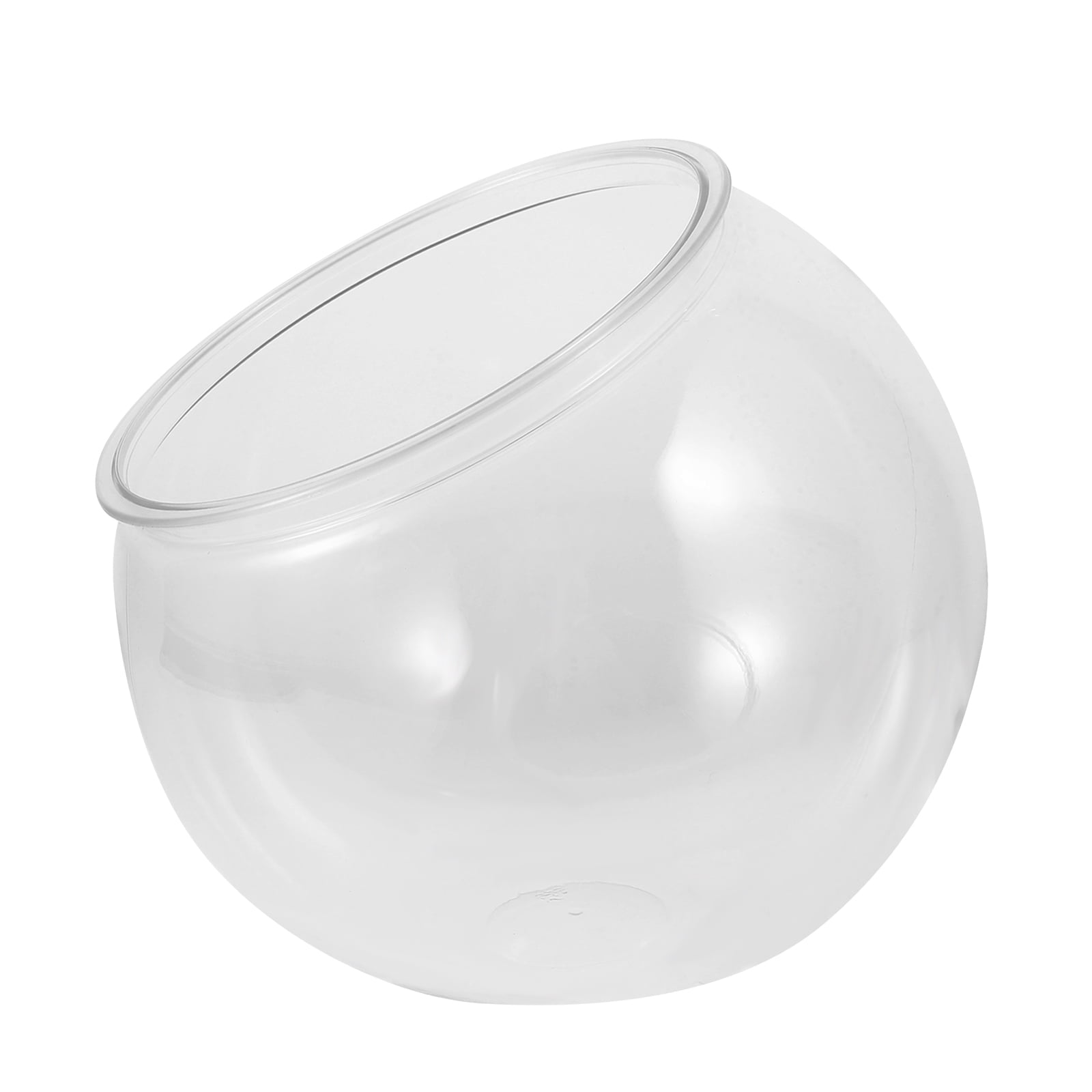 Tineasur Small Clear Plastic Fish Bowl Aquarium for Desk, Office, Home Decor - Compact and Stylish Mini Aquarium