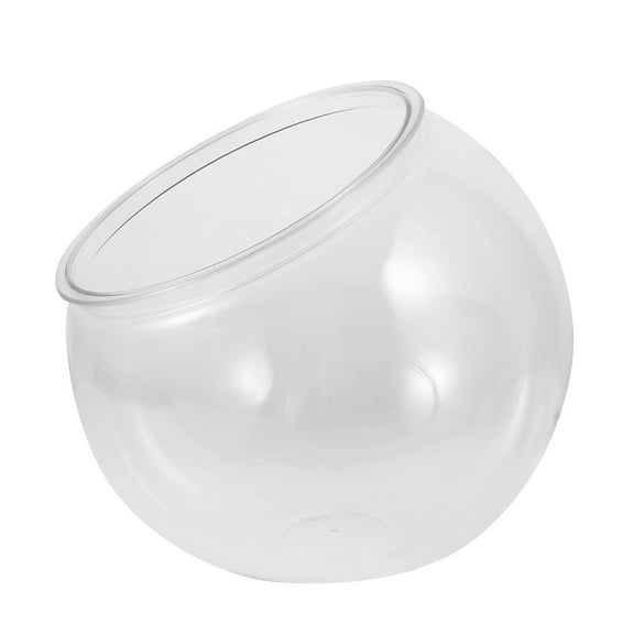 FRCOLOR Clear Plastic Fish Bowl for Desktop Ideal for Betta Fish Home Decor Small Round Aquarium