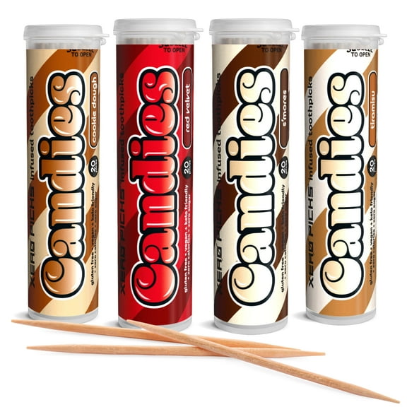 Xero Picks Candies Desserts Edition - Variety Pack - Infused Flavored Toothpicks - 80 Picks - 4 Pack