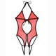 thumbnail image 3 of Body de malla Sin espalda Gibobby para Mujer picardías transparente lencería con cordones Rojo S, 3 of 5