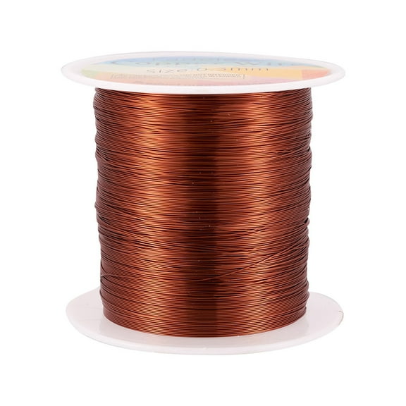 1 roll Round Copper Beading Wire for Jewelry Making Long-Lasting Plated Saddle Brown 28 Gauge(0.3mm) about 236.22 Feet(72m)/roll