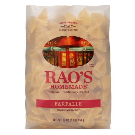 Rao s Homemade Farfalle Pasta  Premium Italian Pasta Made from Durum Semolina Flour  16 Oz