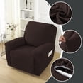 thumbnail image 3 of NORTHERN BROTHERS Recliner Chair Covers, Stretchy Recliner Couch Covers, Lazy Boy Velvet Chair Covers, Sofa Cover (Chocolate Brown, 1 Seat), 3 of 7
