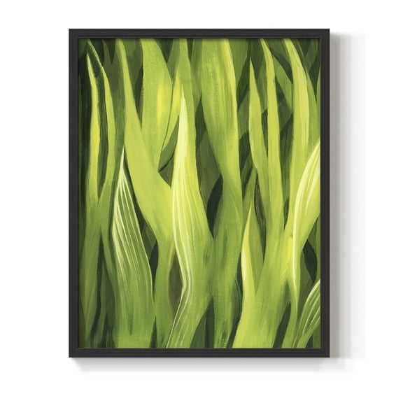 Blades of Grass I Framed Print in Black Solid Wood Framed Print No Nail Hanging