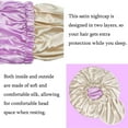thumbnail image 3 of SkyAuks Silk Bonnet For Natural Hair, Satin Bonnet Silk Bonnet Hair Bonnet For Sleeping, Satin Bonnet For Hair Bonnets For Women, Light-Purple, 3 of 7