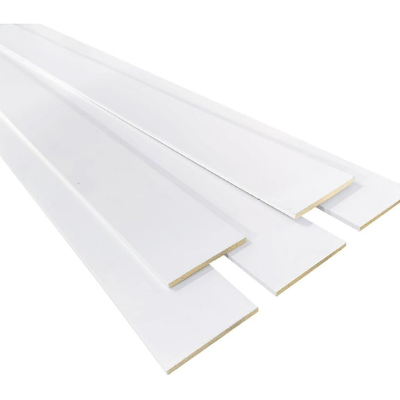 1/4" x 3-1/2" x 48" Primed White Board, Solid American Poplar Hardwood, Thin Sawn Lumber, Perfect for Board & Batten Walls, Wood Crafts and Woodworking (10)