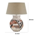 thumbnail image 5 of Waz 28 Inch Table Lamp Vase Shaped Body Off-White Red-Orange Brown - Saltoro Sherpi, 5 of 5