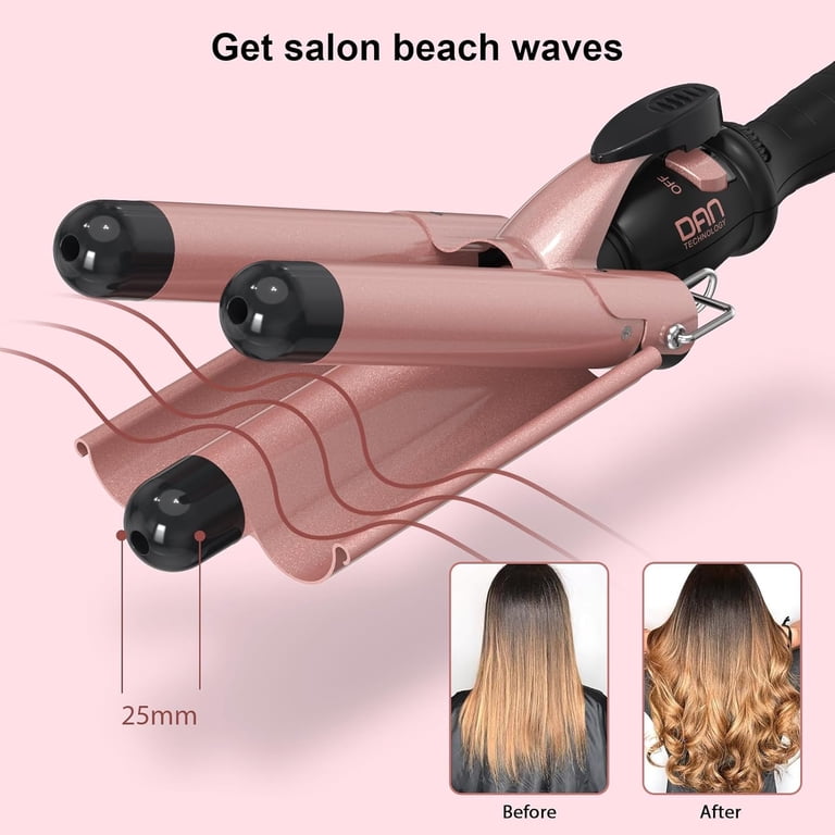 Lura Ceramic 3 Barrel Curling Iron 1 Inch Hair Waver  display picture 3