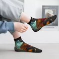 thumbnail image 4 of Salouo Moonlit Hairless Cat Monk Pattern Unisex Middle Tube Socks,Middle-Finger Knee High Socks Over The Calf Tube Stocking Crew Stockings for Women and Men Tube Socks, 4 of 8