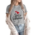 thumbnail image 6 of DWRGQD Valentines Women's T-Shirts Women's Valentine's Day SanValentine Print Round Neck Short-Sleeved T-Shirt Top Valentine's Day Clothing 2025 Romantic Trend Casual Wear L, 6 of 6