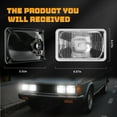 thumbnail image 6 of BSBSDJB 4PCS 4"X6" Halogen Headlights High-Low Beam for Cadillac Fleetwood DeVille 1975-1986, 6 of 15