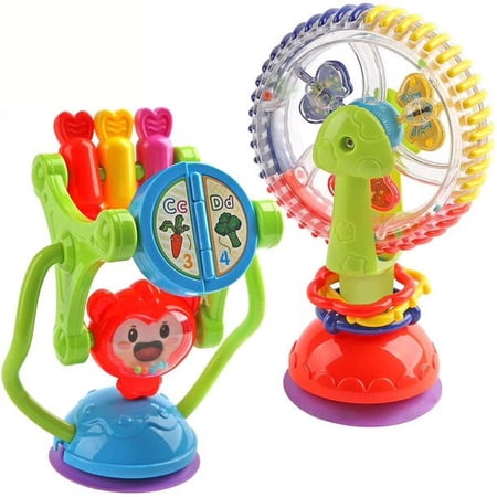 Baby rattles-baby toys 6-12 months old baby high chair toys with suction cups baby rattle activity balls rattles grab and rotate crawling educational toys