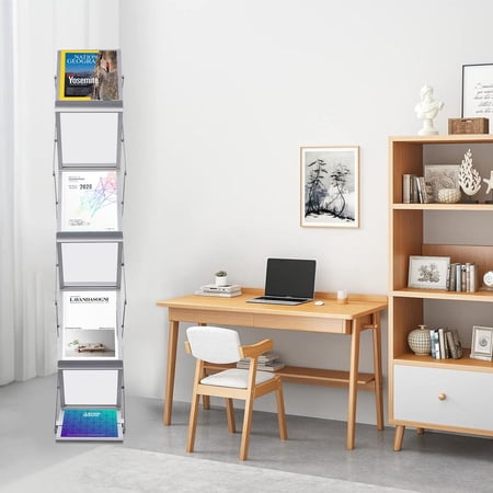 ZHON Pamphlet Display Stand Pop up Brochure Literature Rack Portable Literature Holder 7 Tier Catalog Rack Exhibition Supplies for Trade Show way
