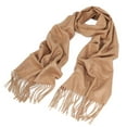 thumbnail image 3 of Premium Classic Unisex Solid Color Plain Soft Fringed Scarf Wrap, 3 of 3