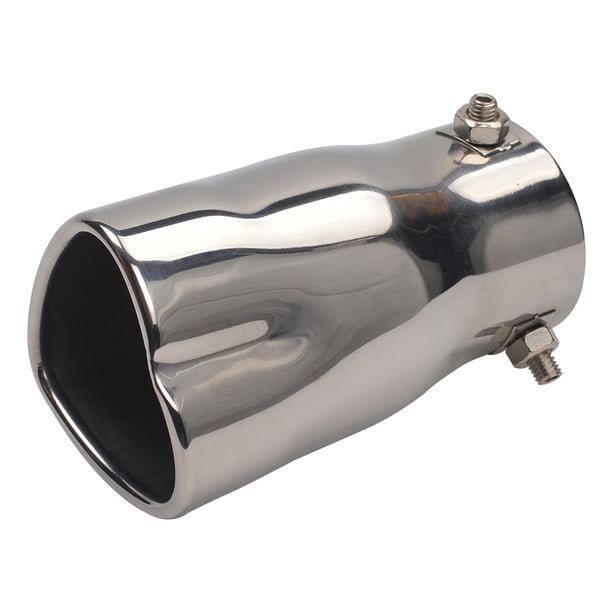 WDOplteas Punta Escape Coche Acero Inoxidable Borde Corazón Atornillado Entrada 2 5 Pulgadas (plata)