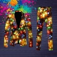thumbnail image 2 of Men's Mardi Gras Festival Long Sleeved Lapel Button Suit Jacket with Fashionable and Fun Carnival Prints, Casual and Stylish Carnival Festival Outfits, 2 of 3