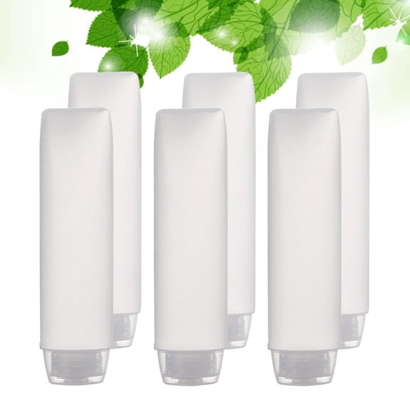 FOMIYES 8Pcs Leakproof White Cosmetic Dispensers Soft Silicone Gel Bottles for Travel