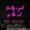 thumbnail image 2 of Glowneon Beauty Is Good for the Soul Neon Sign, Beauty Studio Sign, Motivation Quotes Sign, 2 of 5