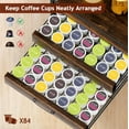 thumbnail image 4 of Coffee Syrup Rack Organizer - 4-Tier 8 Syrup Wine Bottles Stand with 82 Storage Drawer for K Cups, Coffee Pod Holder for Countertop, Bar Station, Kitchen, Rustic Brown, 4 of 9