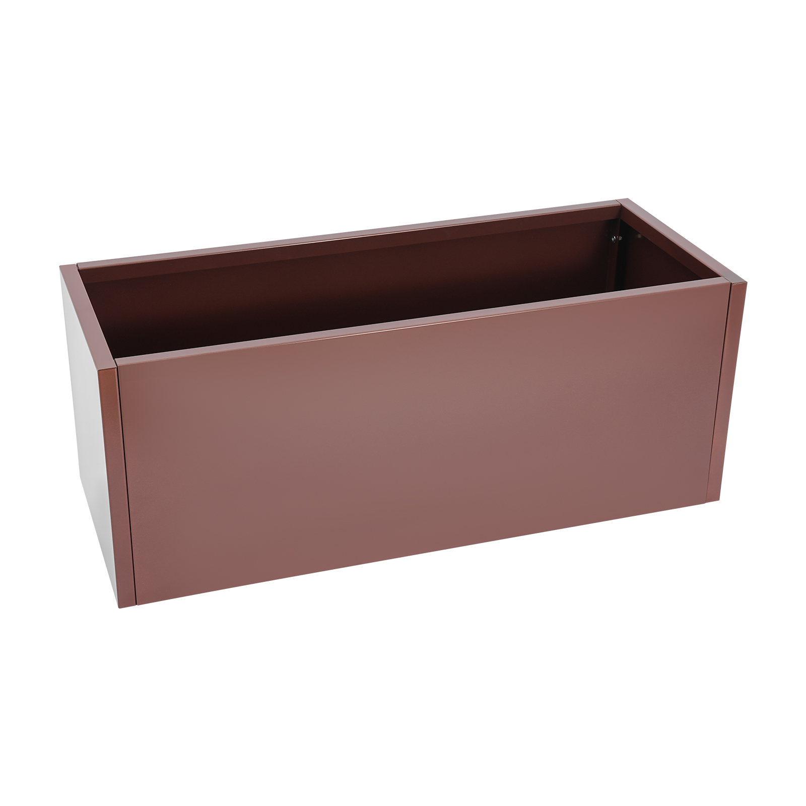 Modern Rectangular Flower Box, 38x15x15 in, Durable Steel with High-Temperature Painting, Smooth Edges, Tool-Free Assembly, Suitable for Balcony, Entrance, Deck