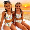 thumbnail image 5 of CCRFTGI Girls Swimsuit Size 7 2 Piece Set Swim Vacation Bikinis Beach Holiday Bathing Suits Summer Cute Hawaiian Tropic Girls Fashion Swim Suit Kids Bikini Swimwear Watermelon Red 1-2 Years, 5 of 9