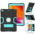 thumbnail image 2 of Dteck Case for Apple iPad 9th Generation 10.2-inch (2021),Shockproof Rubber Armor 3-Layer Protection Case Hybrid Hard Kicstand Cover for iPad 10.2" 9th Gen 2021/8th Gen 2020/7th Gen 2019,Black+Mint, 2 of 6