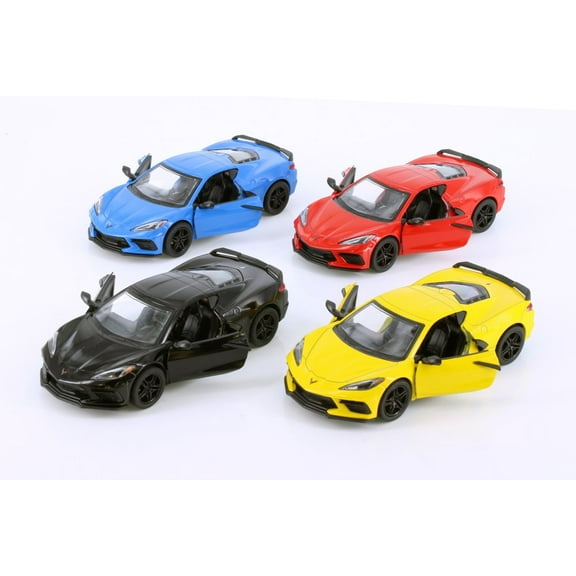 Kinsmart 2021 Chevrolet Corvette Diecast Car Set - Box of 12 1/36 Scale Diecast Model Cars, Assorted Colors