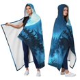 thumbnail image 2 of Full Moon Wolf Wearable Blanket Hoodies for Women Men Adults Soft Cozy Cool Forest Wolves Hooded Blankets for Home Sofa Decor Birthday Gifts 60x80 Inch, 2 of 5