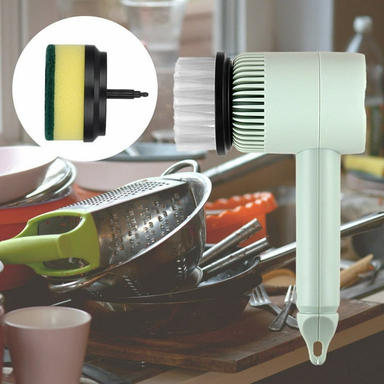 MPWEGNP Multifunctional Electric Power Kitchen Bathroom Sink Cleaning Brush. Two Kinds Of Brush Head Efficient Cleaning Oil Metering Brush Bottle