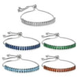 thumbnail image 4 of Xiao Hua Pulsera de cuentas hecha a mano, adecuada tanto para hombres como para mujeres, pulsera ajustable sencilla y asequible con circonitas rectangulares de 2,5 x 5 (azul), 4 of 5