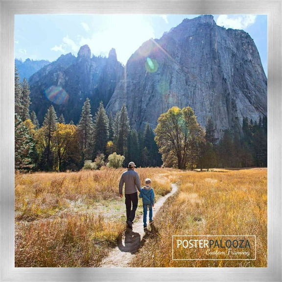 17x17 Silver Wood Picture Square Frame - UV Acrylic, Foam Board Backing, Hanging Hardware