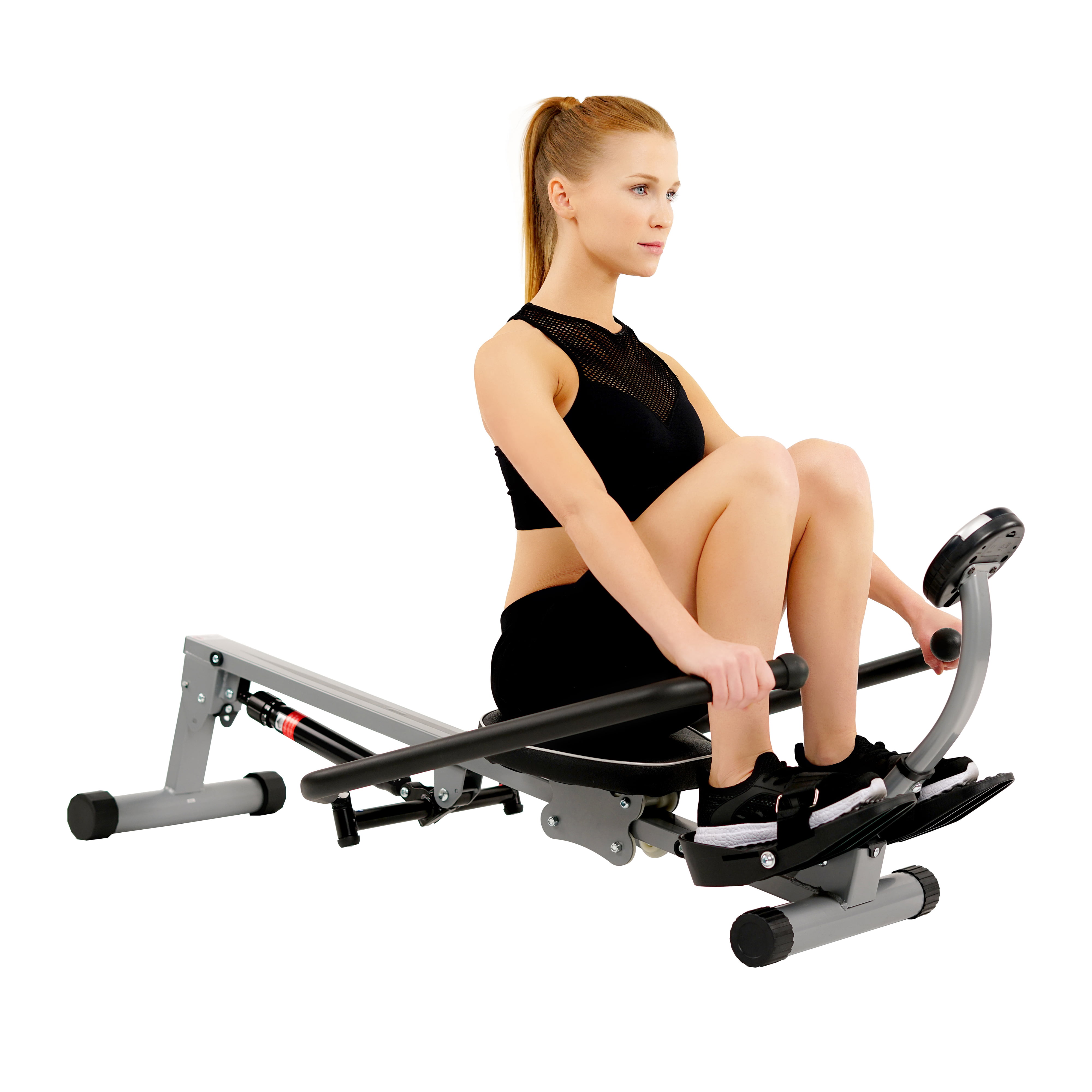 Sunny Health & Fitness SF-RW1410 Rowing Machine Rower with Full Motion Arms and LCD Monitor 