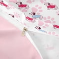 thumbnail image 4 of Homewish Kawaii Dachshund Animal Twin Duvet Cover,Pink Dog Paw Print Twin Bedding,Pink Reversible,2pcs,1 Duvet Cover and 1 Pillowcase, 4 of 6