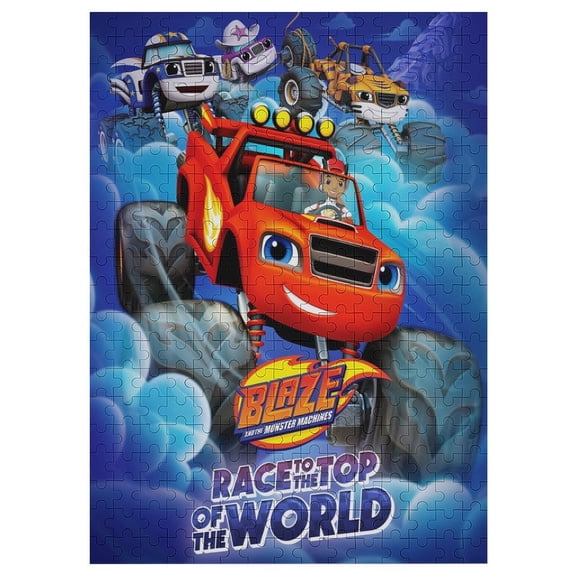 Puzzles Gifts Blaze And The Monster Machines Wooden Puzzle Novelty Jigsaw Puzzle Cartoon Puzzles for Home Office Decor Funny Puzzle for Family Friends Gifts 300 PCS