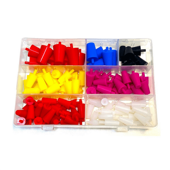 100Pcs Silicone Rubber Tapered Plug Assortment Kits for Masking Off Holes During Powder Coating, Painting, Hydro Dipping