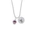 thumbnail image 2 of Delight Jewelry Goldtone Wide Black Dots on Purple Spinner Silvertone Script Initial Disc - E - Charm Necklace, 20"+3", 2 of 4