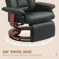 thumbnail image 6 of HOMCOM Swivel Recliner Chair w/ Footrest, PU Leather Reclining Chair, Black, 6 of 10