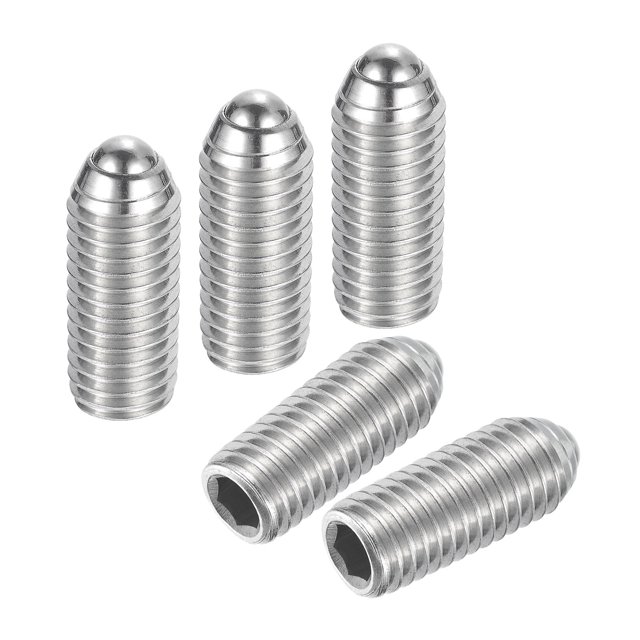 Ball Point Set Screws, M10 x 25mm 304 Stainless Steel Metric Spring Hex Socket Screw 15pack