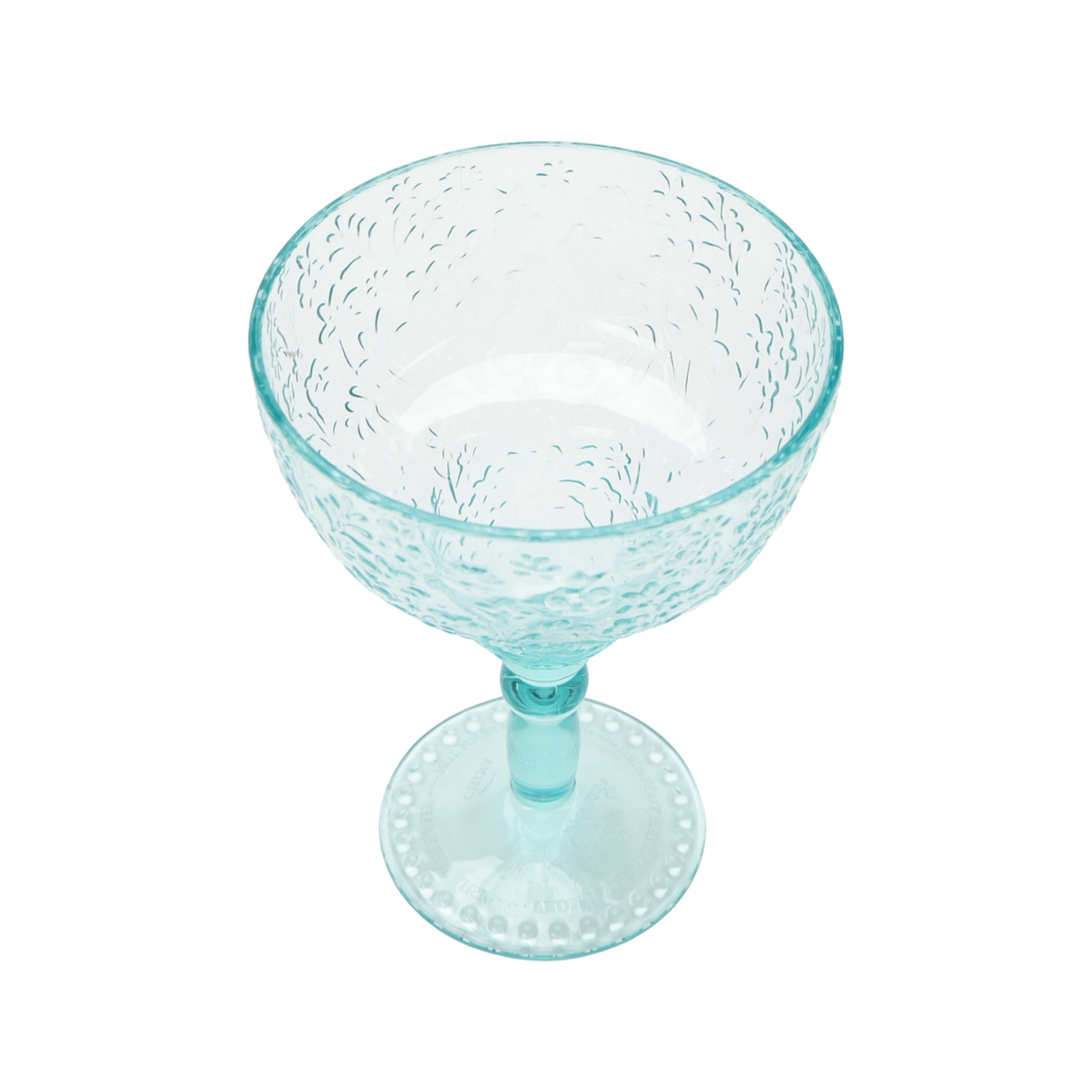 (2 pack) The Pioneer Woman Ditsy 14-Ounce Tritan Margarita Cocktail Glass, Teal