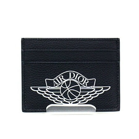 Authenticated Used Christian Dior Dior DIOR AIR card case 2NICH001YWD Air leather navy / white JORDAN BRAND collaboration