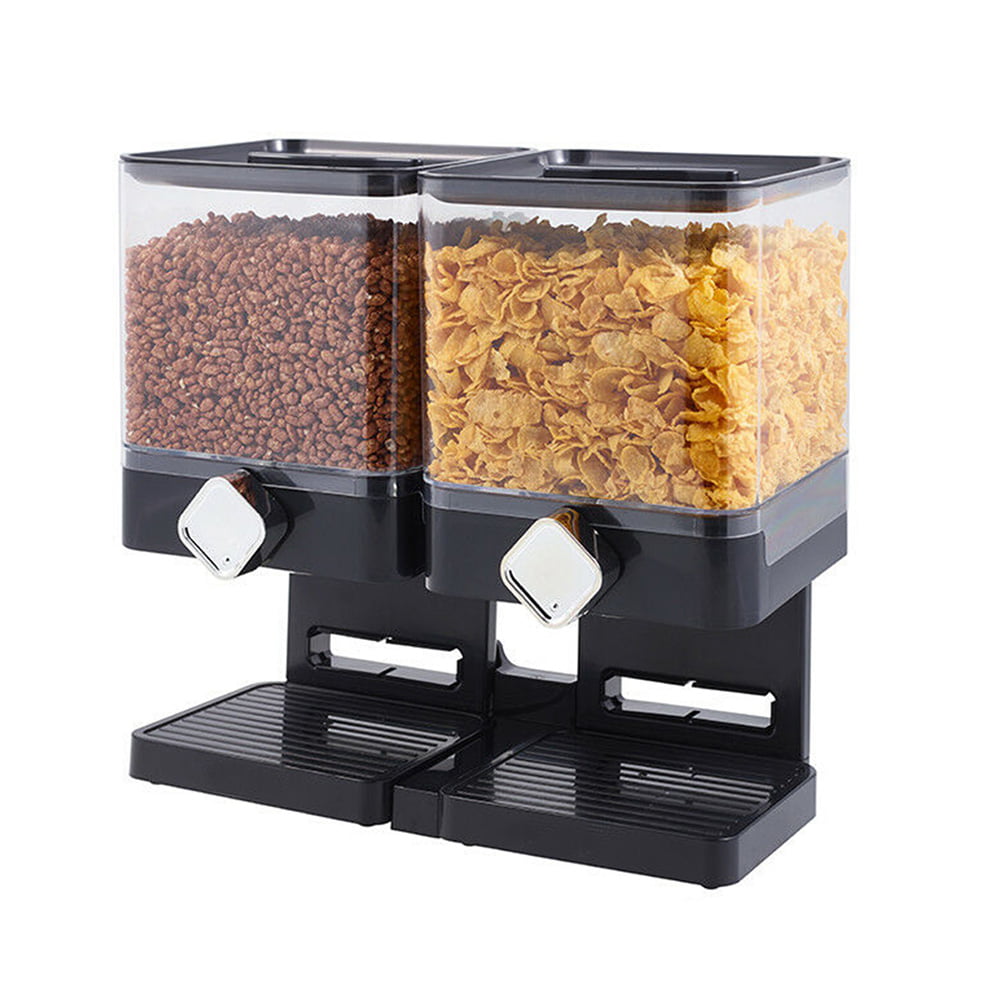 Large Cereal Dispenser Storage Double Dry Food Snack Container Kitchen Canister 