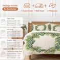 thumbnail image 6 of King 4 Piece Bedding Set Spring Green Grapes Vine on Beige Linen Soft Breathable Duvet Cover and Pillowcase, Pastoral Botanical Duvet Cover Set Bed Sheets for Bedroom Dormitory Guest Room, 6 of 9
